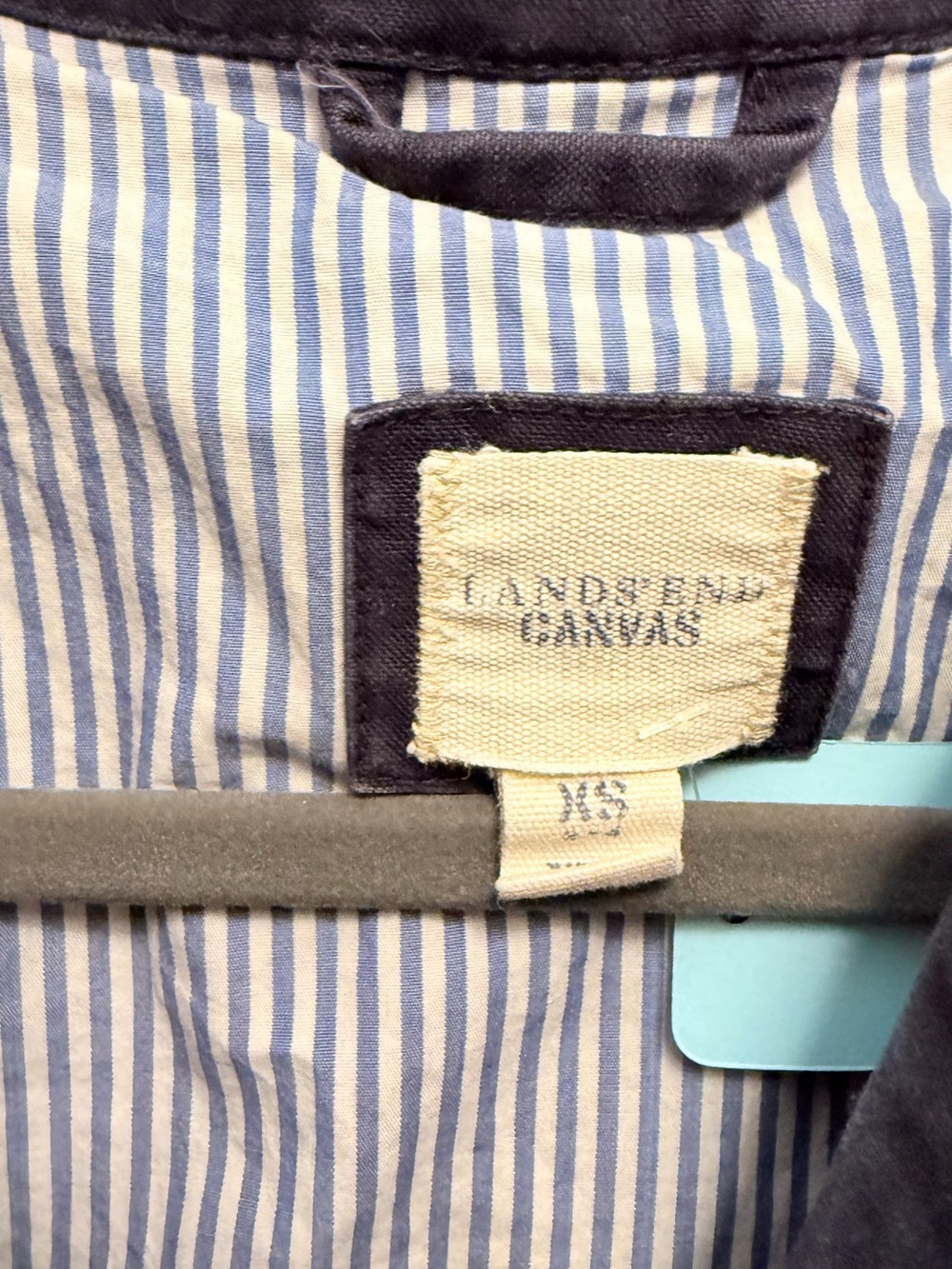 Lands' End Navy Button-Front Utility Jacket - Picture 3 of 3